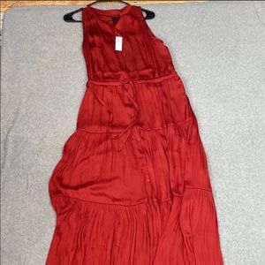 Banana Republic red satin maxi dress